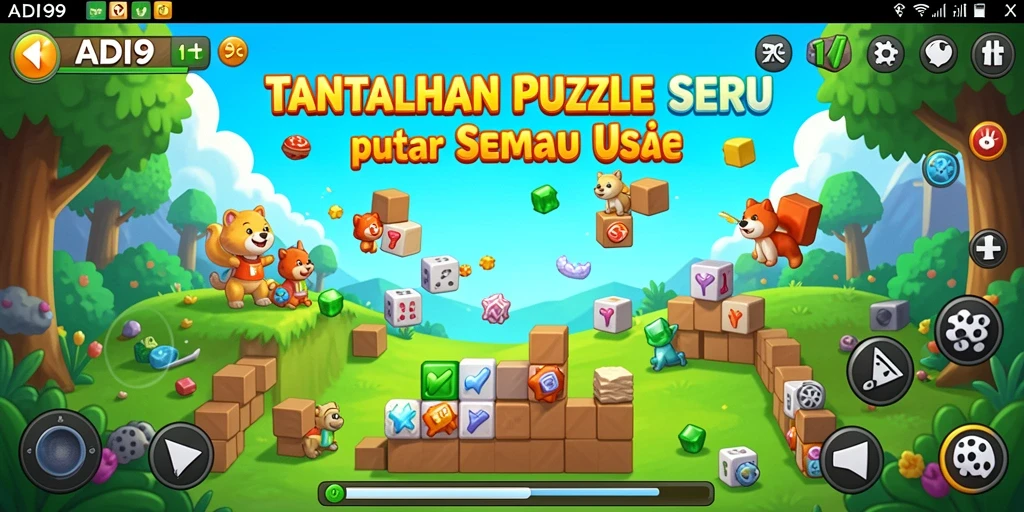 Tampilan gameplay seru ADI99 dengan puzzle menantang.