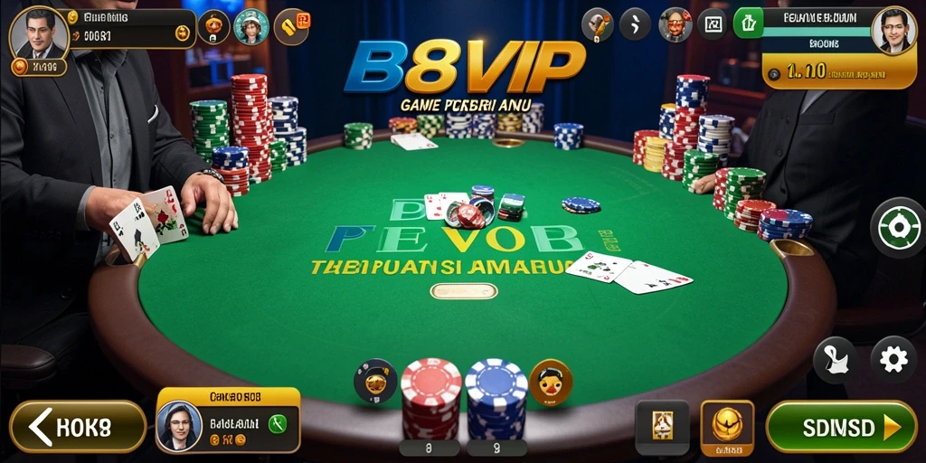 Tampilan gameplay Poker yang menarik di B8VIP.