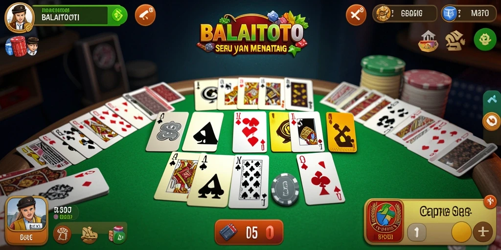Tampilan gameplay BALAITOTO menampilkan serunya permainan gaple dengan teman.