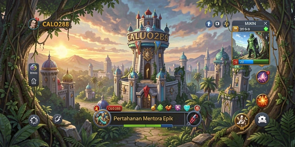 Tampilan gameplay seru dalam CALO288 dengan strategi Tower Defense.
