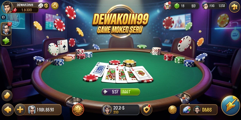Tampilan gameplay Poker menegangkan di DEWAKOIN99.
