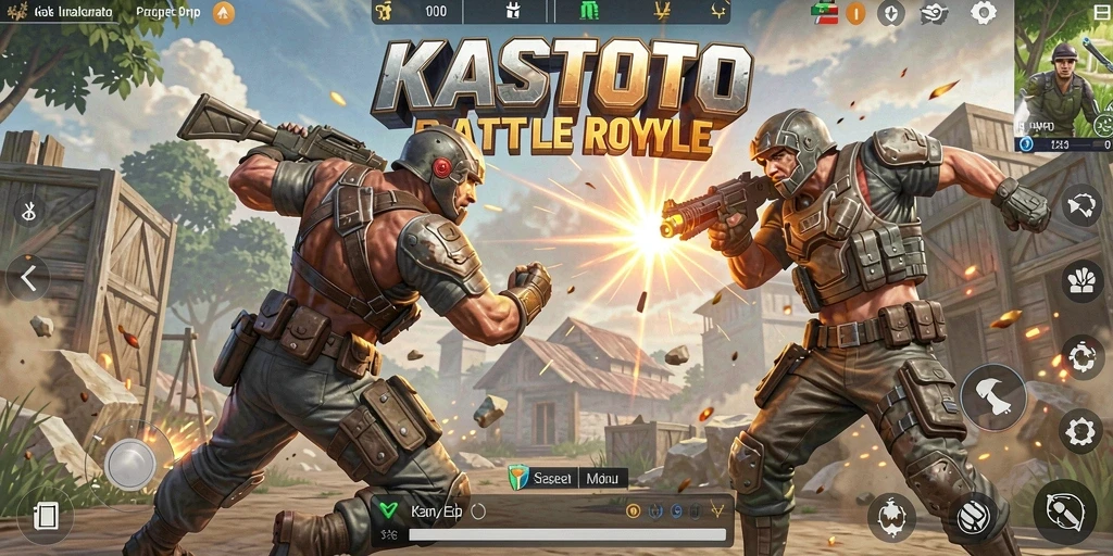 Tampilan seru gameplay KASTOTO dalam misi Battle Royale.