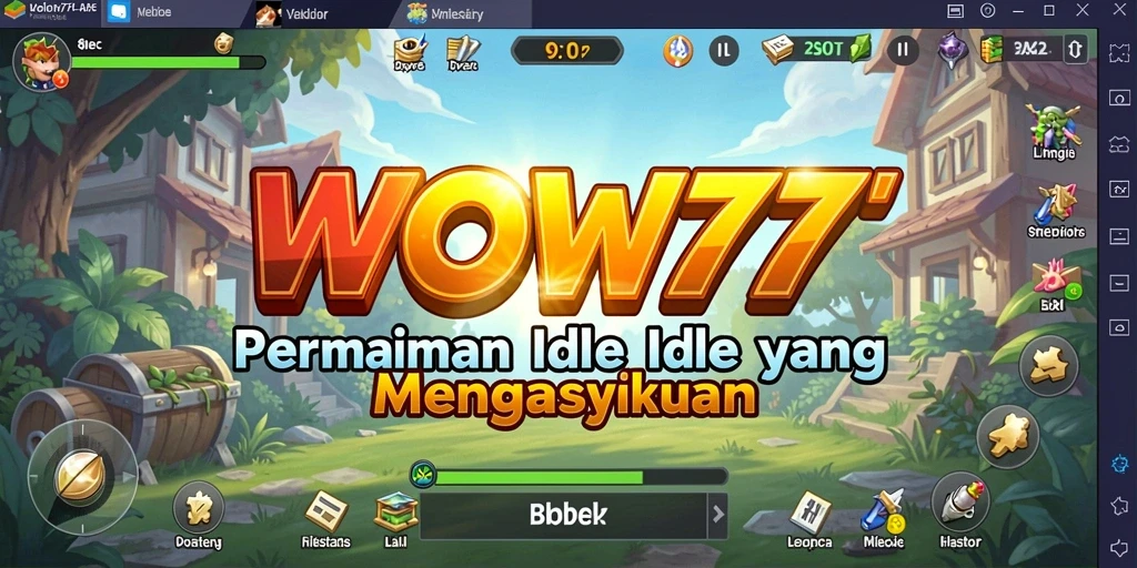 Tampilan gameplay WOW77 yang menampilkan karakter yang sedang berkembang.